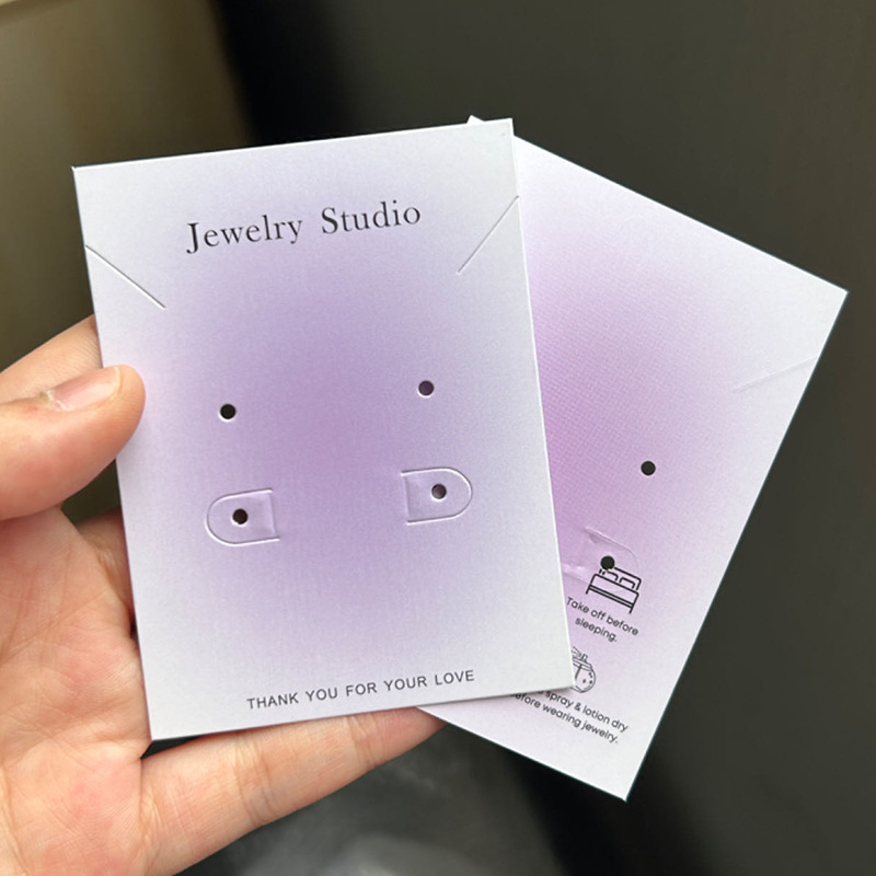 Picture of Manufacturer of Earrings Cardboard Custom Jewelry Packaging Card Printing Hot Stamping Necklace Earrings Hairpin Ring Back Card Customization