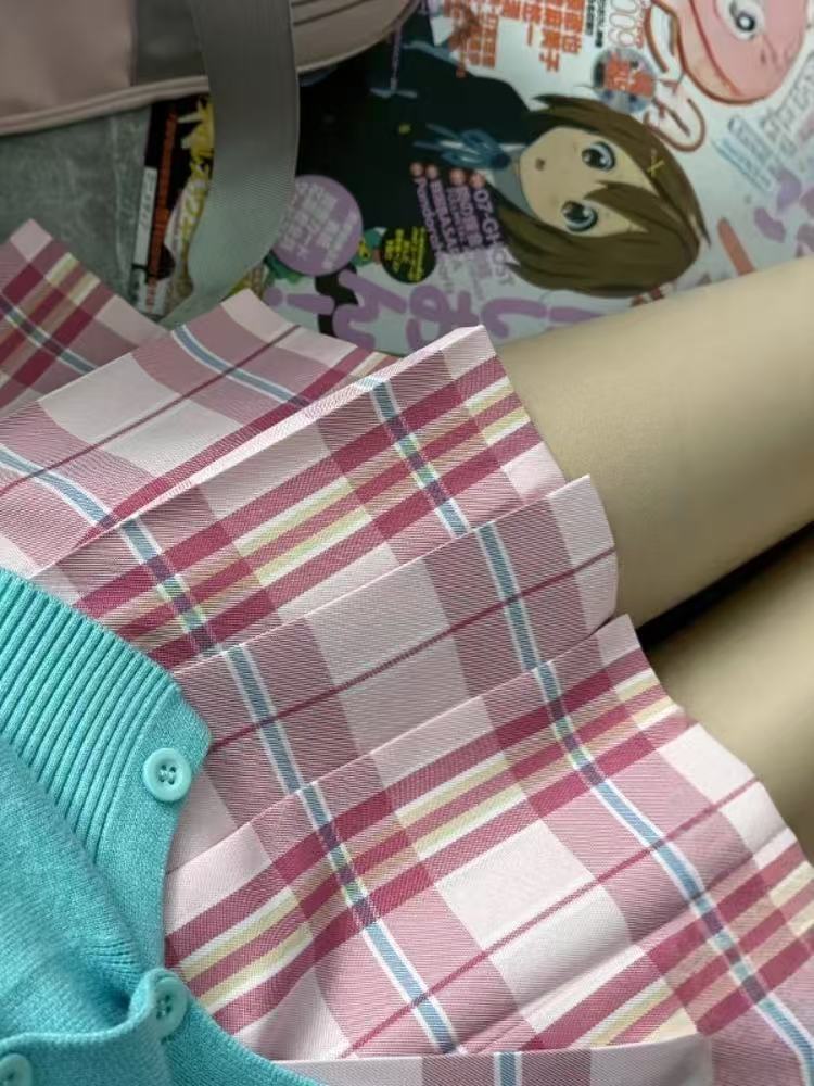 Picture of New JK Uniform suit Wholesale Pepper Plaid Skirt Campus College Plaid Pleated Skirt Sweet Half Skirt