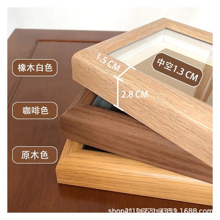 Picture of Factory in stock simple hollow photo frame wall 7 inch 8 inch 10 inch A4 wooden diy creative inspirational photo frame table