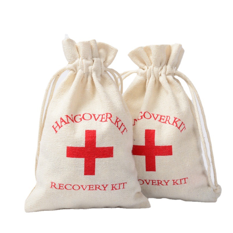 Cross Hangover Bag 10*15cm cotton canvas harness Kit Hangover Kit Bag in stock