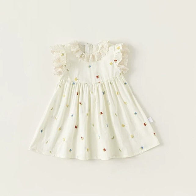 Picture of Children's dress Summer New Flower Embroidered Girls' Skirt Flower Bud Sleeveless Girl Stylishy Princess dress