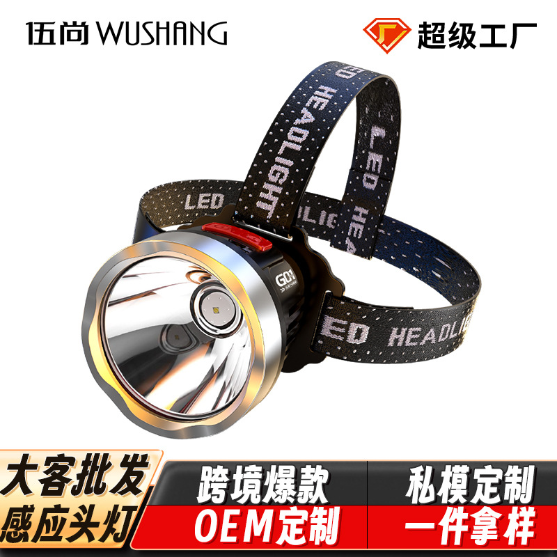 Big passenger strong light head lamp new LED long endurance rechargeable outdoor night fishing long-shot light riding head-mounted