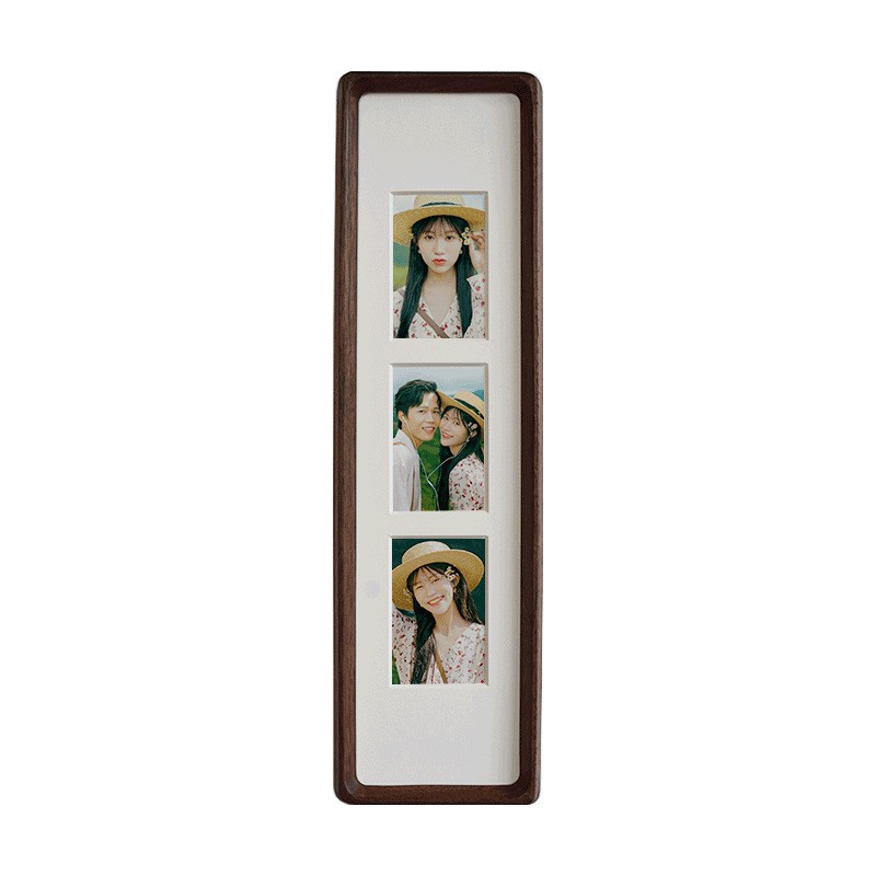 Picture of Solid Wood Photo Frame with Mortise and Tenon Joints, Long Strips with Rounded Corners and Beveled Edges, Combination Wedding Couple Desktop Creative Display Stand Wholesale Wedding Picture Frame
