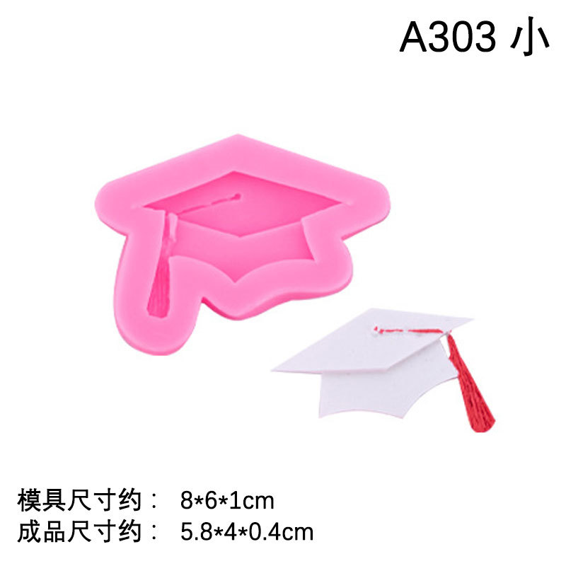 Picture of Doctor's Cap Master's Cap Graduation Certificate Parchment Roll Silicone Mold Graduation Cake Decoration Accessories Fondant Chocolate