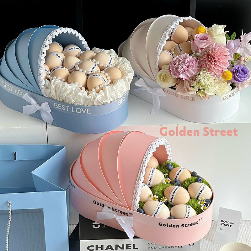 Mother's Day Flower Box Moon Cradle One Year Old Full Moon Flower Packaging Fruit Flower Packaging Diy Creative Flower Box