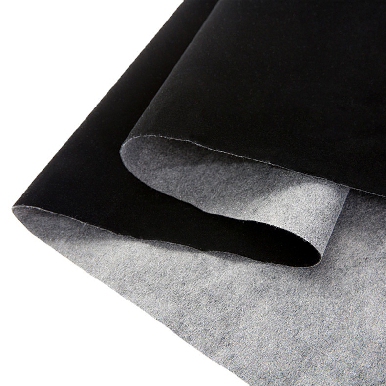 Picture of in stock spunlace bottom black short wool flocking cloth adhesive flannel renewable flocking cloth jewelry gift box self-adhesive flannel