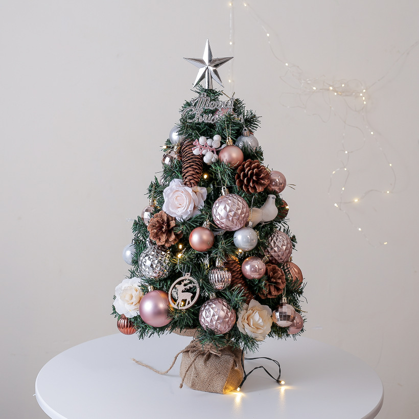 New Christmas Tree with Light Glow Mini 45cm60cm Package Christmas Tree Ornaments Home Desktop Table Layout