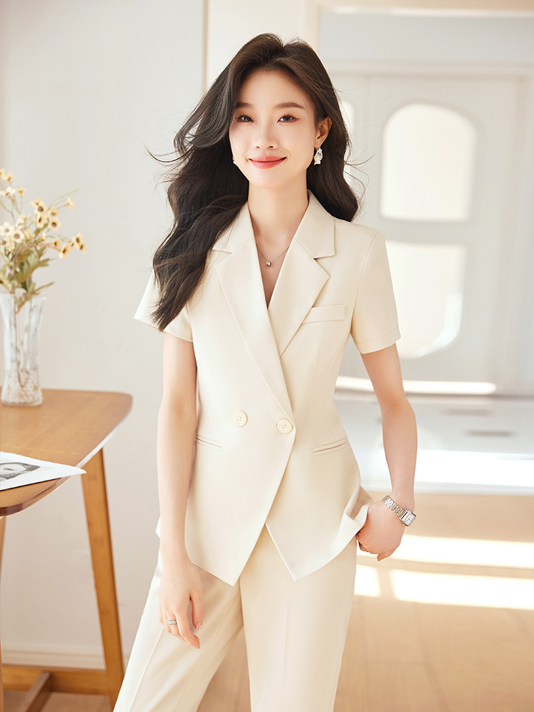 Picture of Black suit jacket women's thin short-sleeved elegant summer new business wear suit women's formal wear work suit