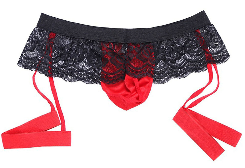 Picture of European and American foreign trade sexy underwear men's lace three-point underwear support wholesale a generation of M1533