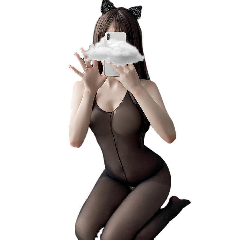 Picture of Sexy underwear tight sexy suit uniform temptation women's transparent open crotch mesh one-piece stockings net stockings wholesale