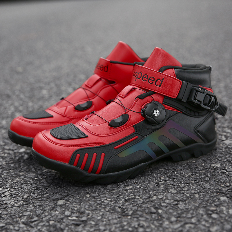New motorcycle riding shoes men's casual lockless motorcycle shoes windproof waterproof spot rubber sole a generation of hair