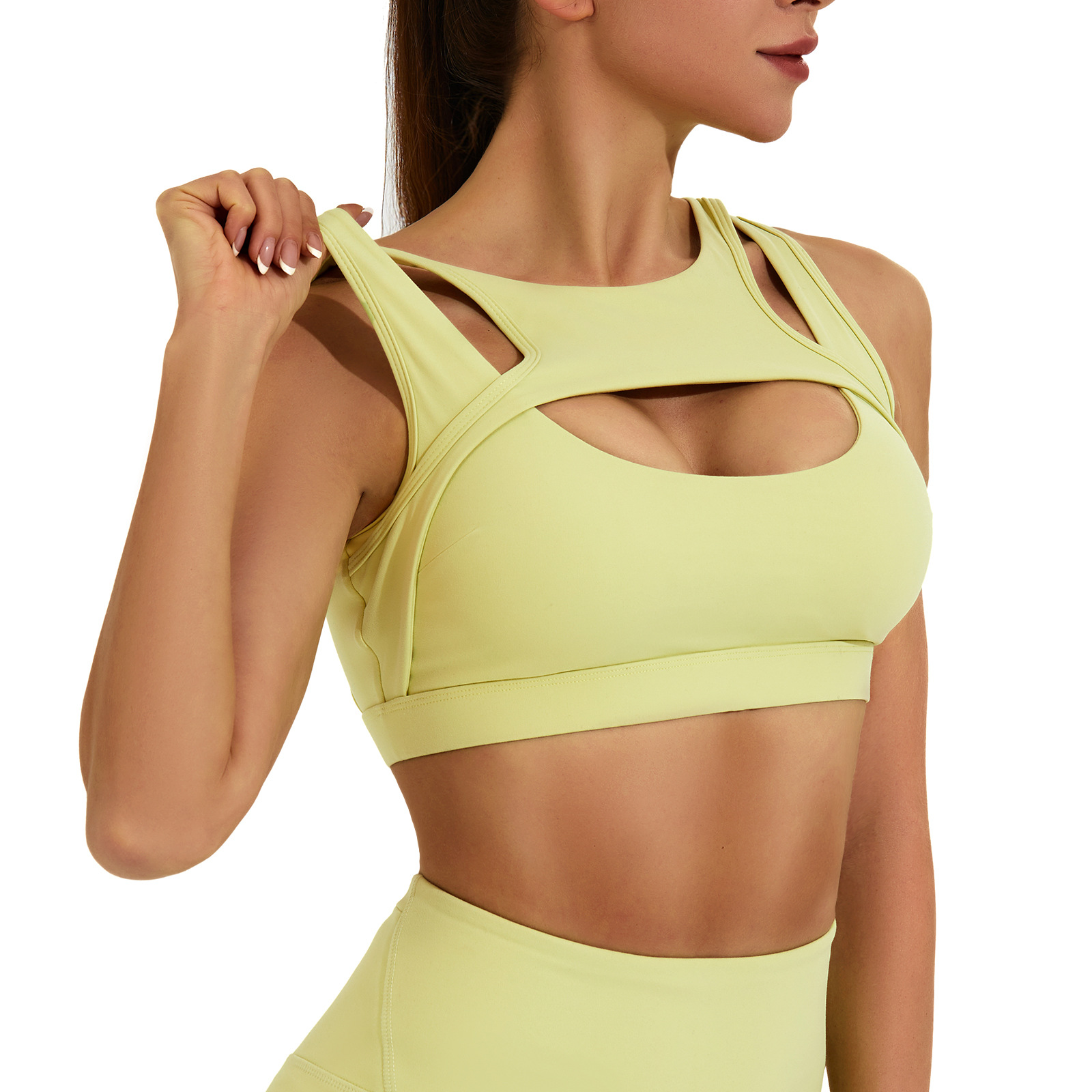 Pilates Sports Vest Sexy Big Chest Comfortable All-match Shockproof Yoga Underwear Beauty Back Inner Fitness Bra Autumn
