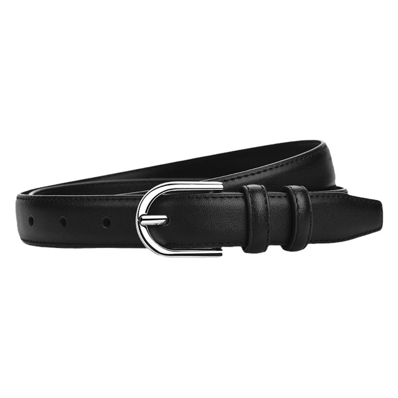 Genuine Leather Belt high-grade with straight jeans women's belt Women's simple all-match design sense niche pants belt
