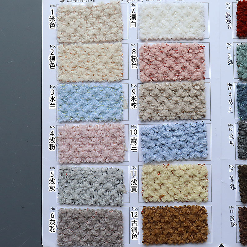 Picture of Tweed Style Mousse Velvet Fabric Knitted Wool Blended Loop Fashion Woolen Outwear Outwear Winter Fabric