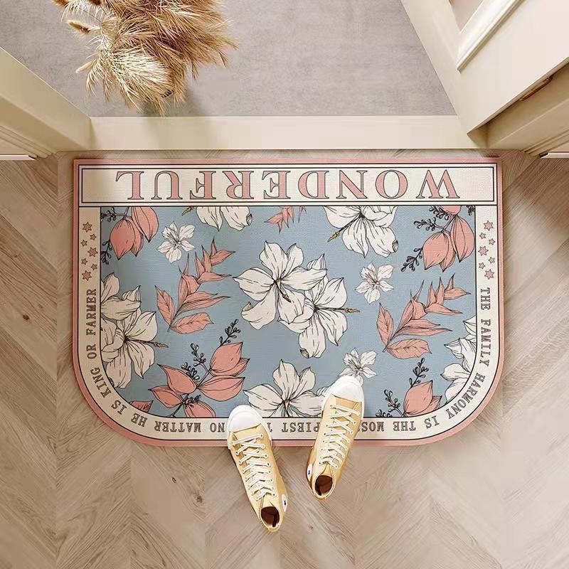 Bathroom Mat American Retro Toilet Door Water Absorbent Quick-drying Foot Mat Household Wear-resistant Non-slip Diatom Mud Mat