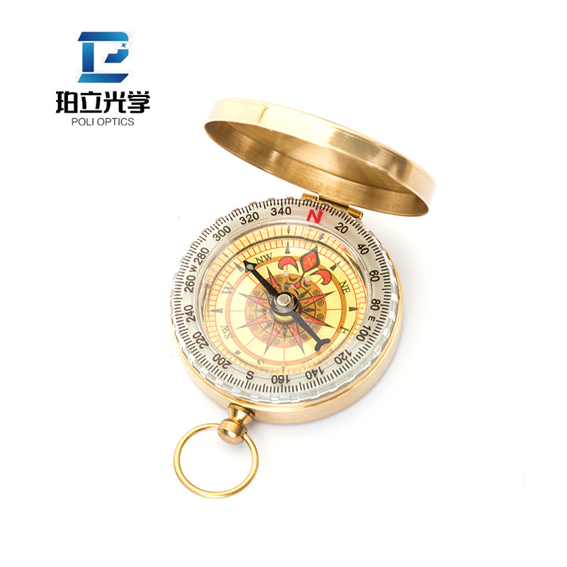 Picture of Factory wholesale G50 outdoor brass compass laser flip cover retro compass north luminous pocket watch compass