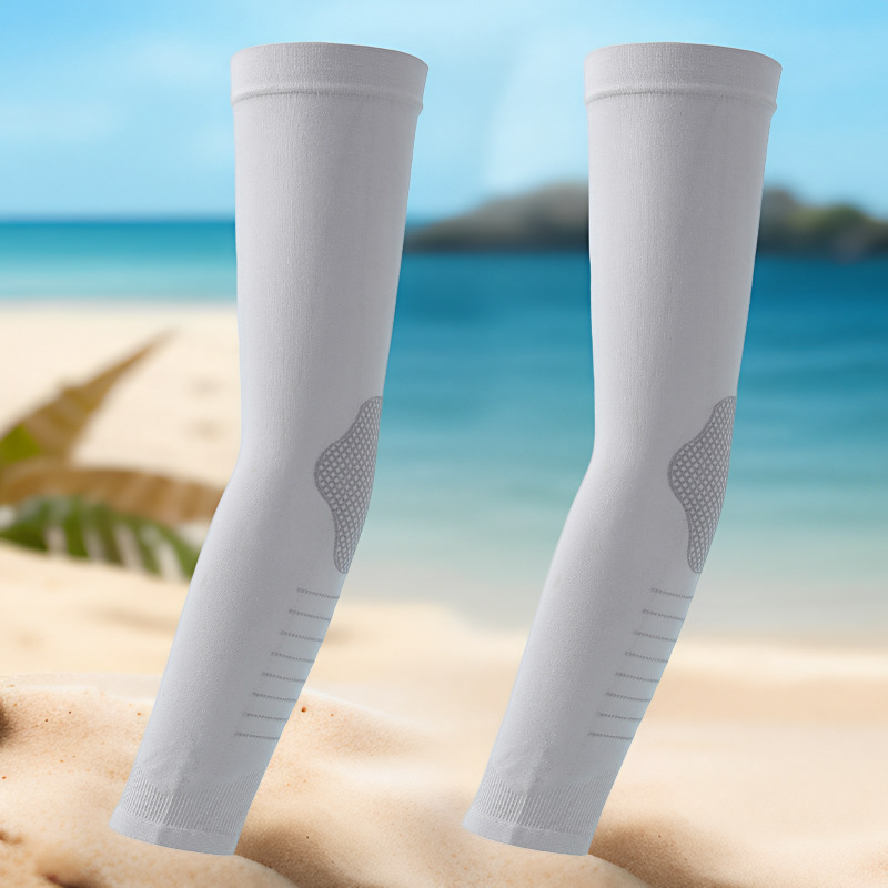 Ice Sleeves Men's Sun Protection and Uv Protection Thin Long Hand Sleeves Loose Summer Sports Cycling High Elastic Ice Silk Elbow Sleeves