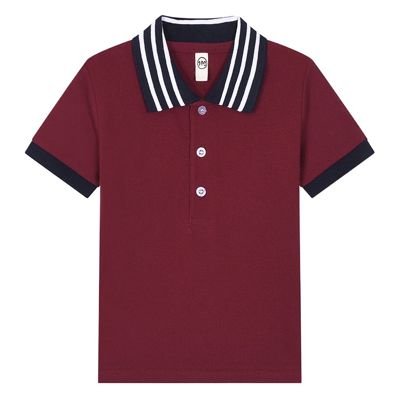 Kids Kidsren's T-Shirt Long-Sleeved Pure Cotton White Lapel Boys Polo Shirt Girls Primary School Students Middle School Uniforms