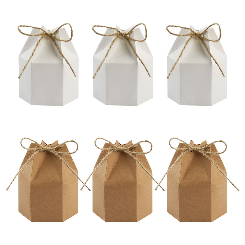 Picture of European New Kraft paper packaging box hexagonal Kraft paper candy box yurt carton gift box spot