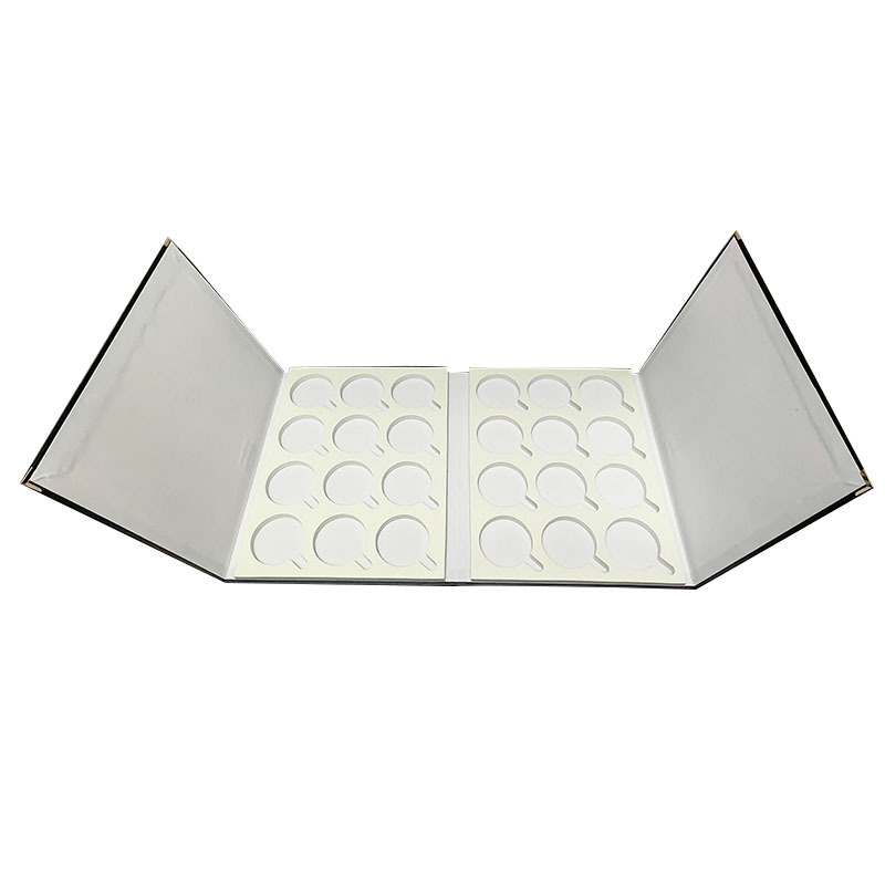 Picture of Spot wholesale black PU leather Optical sunglasses lens storage box 12 24 display box white EV