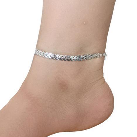Picture of E023 Korean version of gold and silver 2 scales geometric anklets exquisite arrow sequins anklets anklets physical store jewelry women