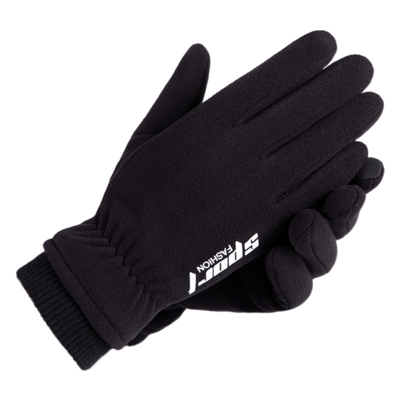 Spring, Autumn and Winter Cold-Proof and Warm Ski Insulation Plus Velvet Sports Cycling Motorcycle Windproof Mountaineering Touch Screen Gloves