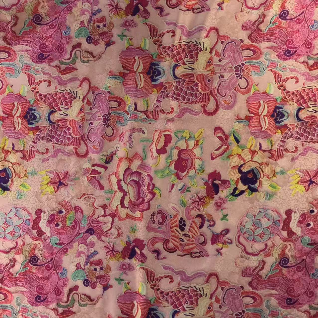 Picture of New Imitation Fragrant Cloud Yarn Double-Sided Digital Jacquard Fabric Spring and Summer Dress Cheongsam Home Wear Han Dynasty Fabric