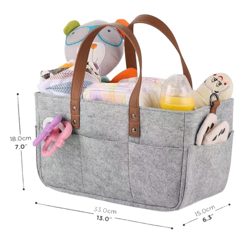 Felt Bag Cross-Border Large-Capacity Mother and Baby Supplies Storage Bag Foldable Outing Handbag Felt Diaper Bag