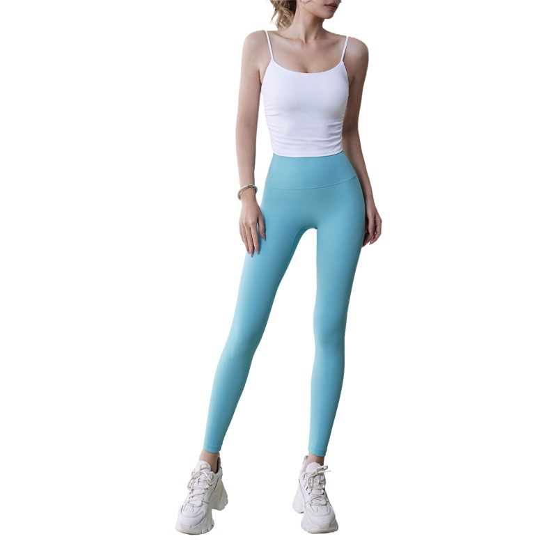 Antibacterial, Traceless, High-End Fitness Pants, High-Waisted Butt-Lifting, Outdoor Sports, Nude-Feeling, Tight-Fitting Peach-Butt Yoga Pants