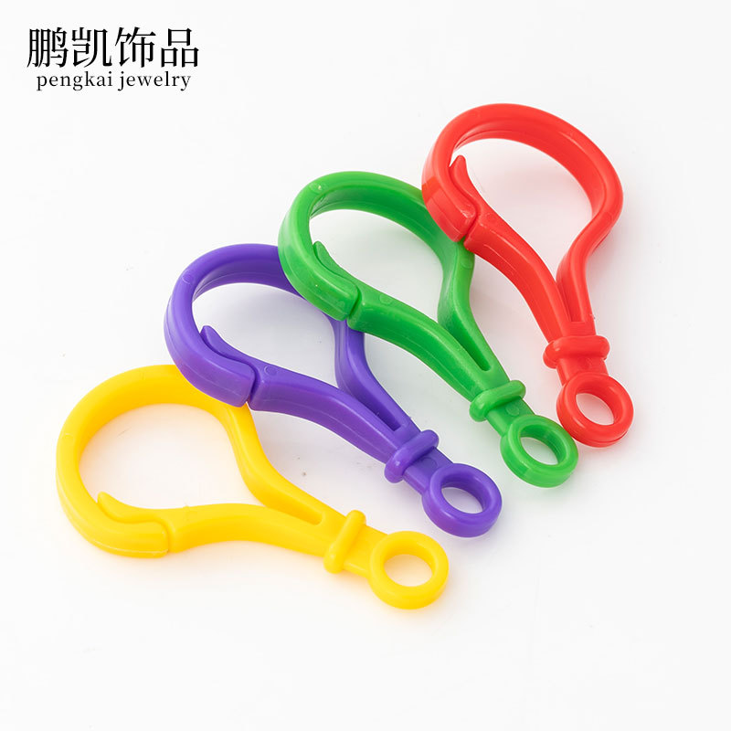 Picture of diy jewelry accessories color bulb button doll key chain plastic lobster buckle bag buckle acrylic hook buckle