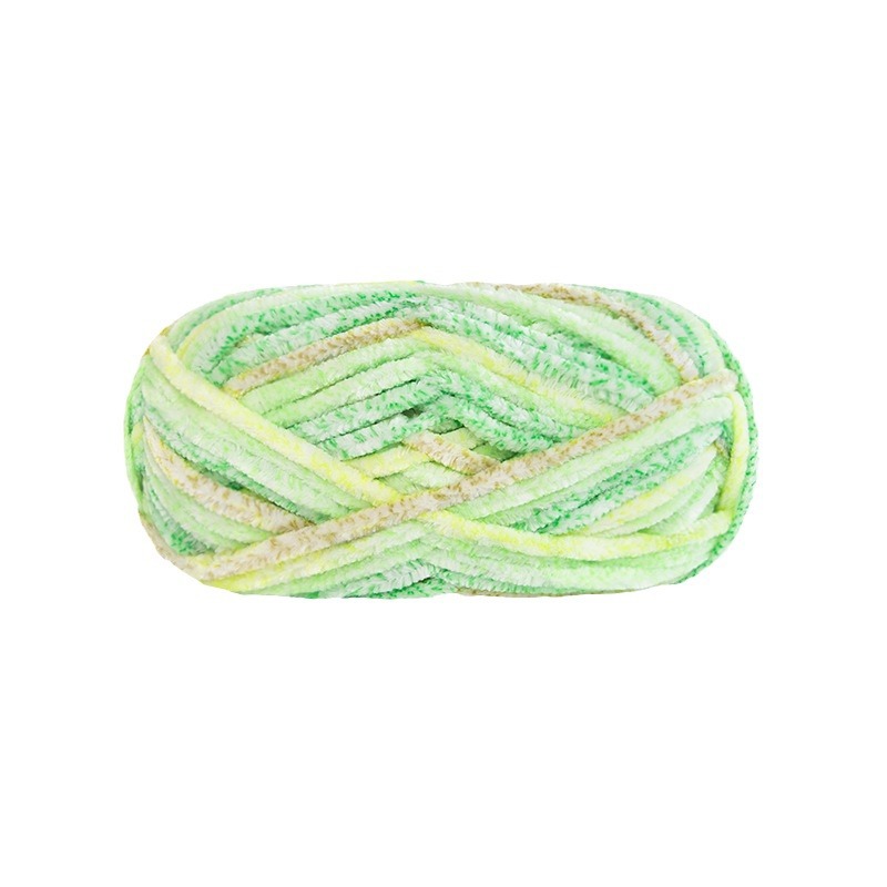 Picture of snowball warm wool diy hand woven chenille thick thread gold velvet blanket scarf hook doll ice thread