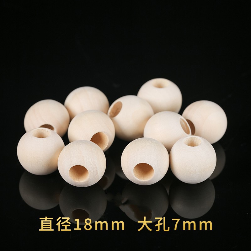 Picture of Wooden Beads Bulk Bundle Drawstring Beads Round Beads Accessories DIY Handmade Beads Large Hole Wooden Beads Loose Beads Sold by Weight