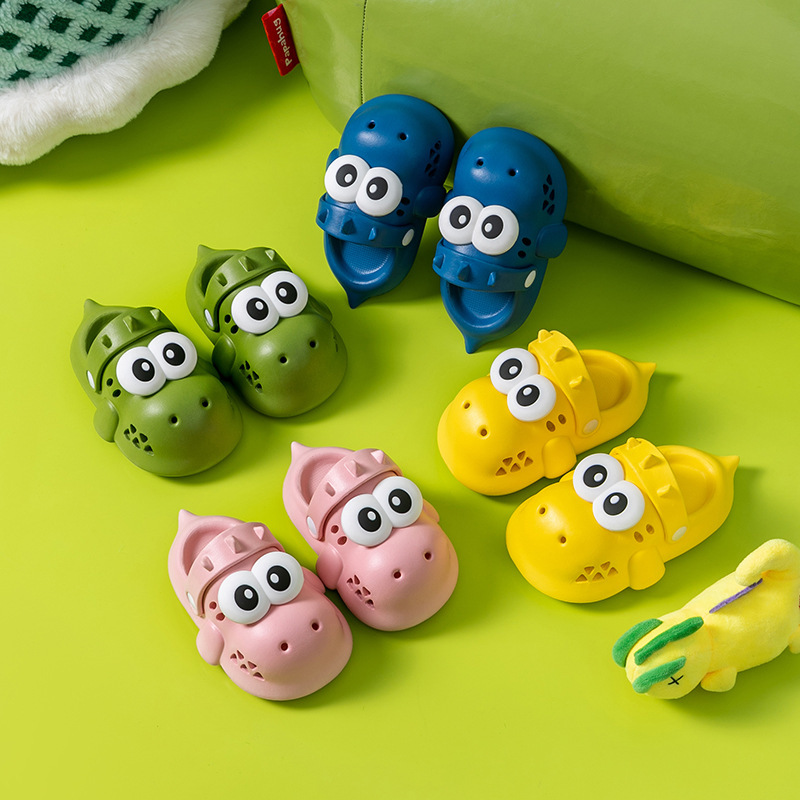 Picture of Dinosaur cute children's slippers boys and girls summer indoor and outdoor wear non-slip wear-resistant home slippers hole shoes cute