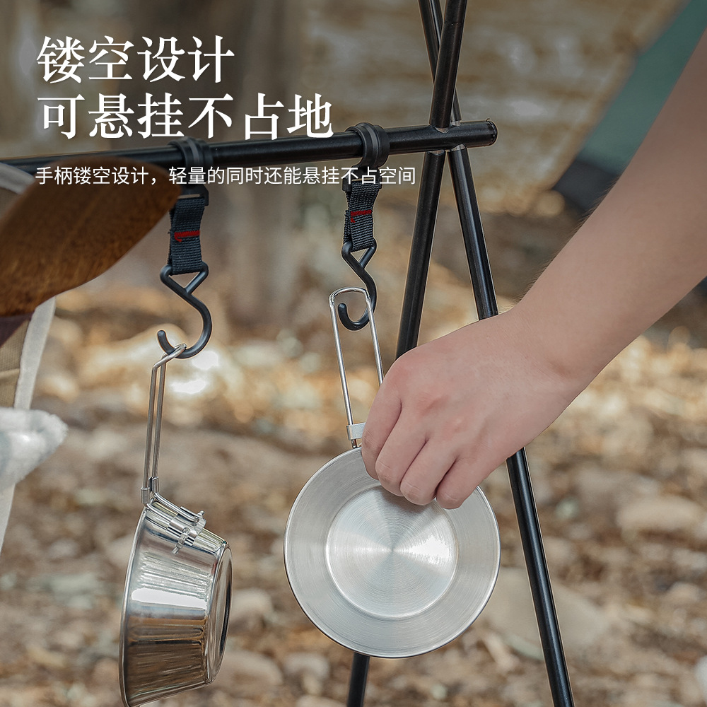 Picture of Outdoor Shira Bowl 304 Stainless Steel Folding Bowl Water Cup Camping Tableware Portable Folding Handle Shira Cup