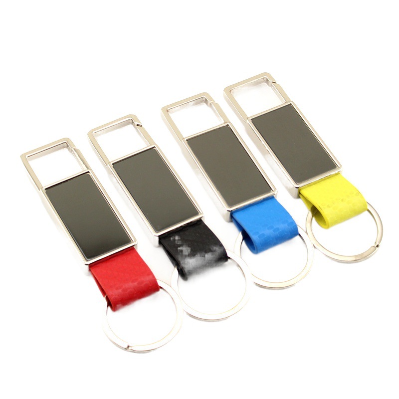 Cross-border metal car keychain creative small gifts wholesale laser lettering promoters advertising campaign printing logo