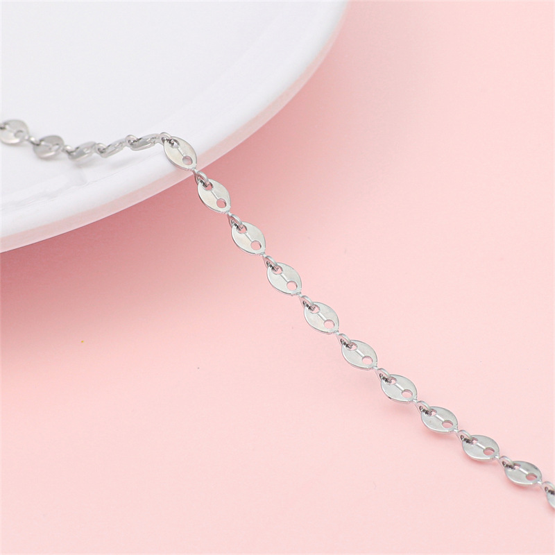 Picture of Trend Hip Hop Stainless Steel Y2K Ancient Silver Chain Extension Chain DIY Handmade Jewelry Bracelet Necklace Accessories Material