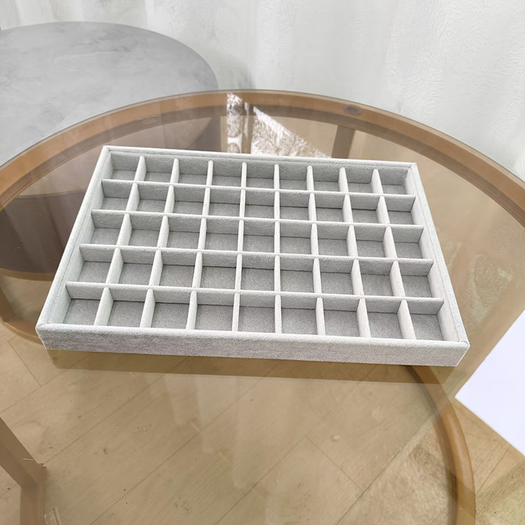 Oversized Ice Flower Grey 45-grid Jewelry Earrings Ring Display Plate Bead Accessories Split Plate Jewelry Finishing Box
