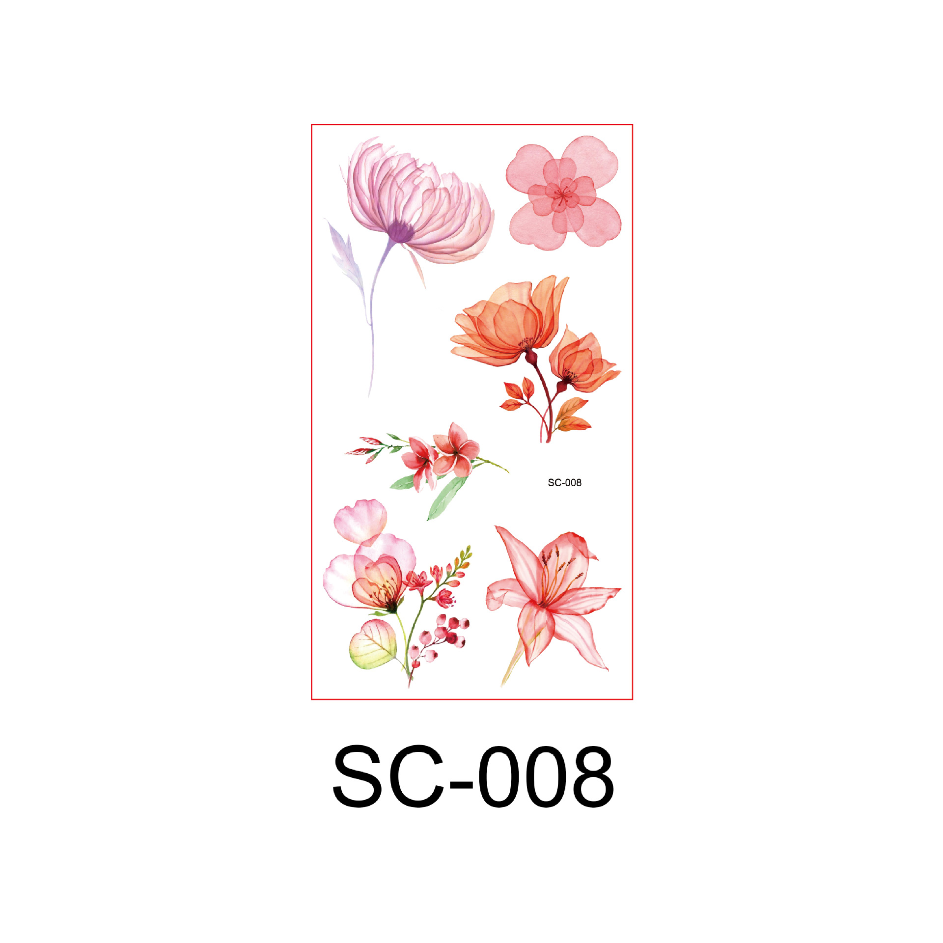 Picture of Watercolor Flower Small Fresh Antique Tattoo Sticker Hand Back Collarbone Chest Sexy Cover Scar Flower Arm Tattoo Sticker