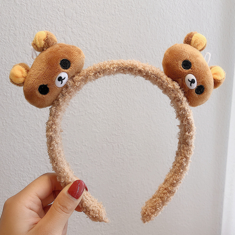 Picture of Special Headband for Face Washing for Women 2025 New Autumn and Winter Cute Bear Headband Hairband Hairpin Hair Accessory Plush Headwear