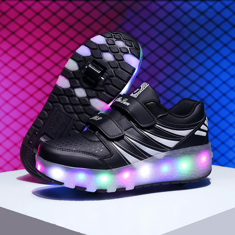 Picture of 2025 new cross-border children's luminous shoes pulley heloo shoes boys with brake wheels skates student sports