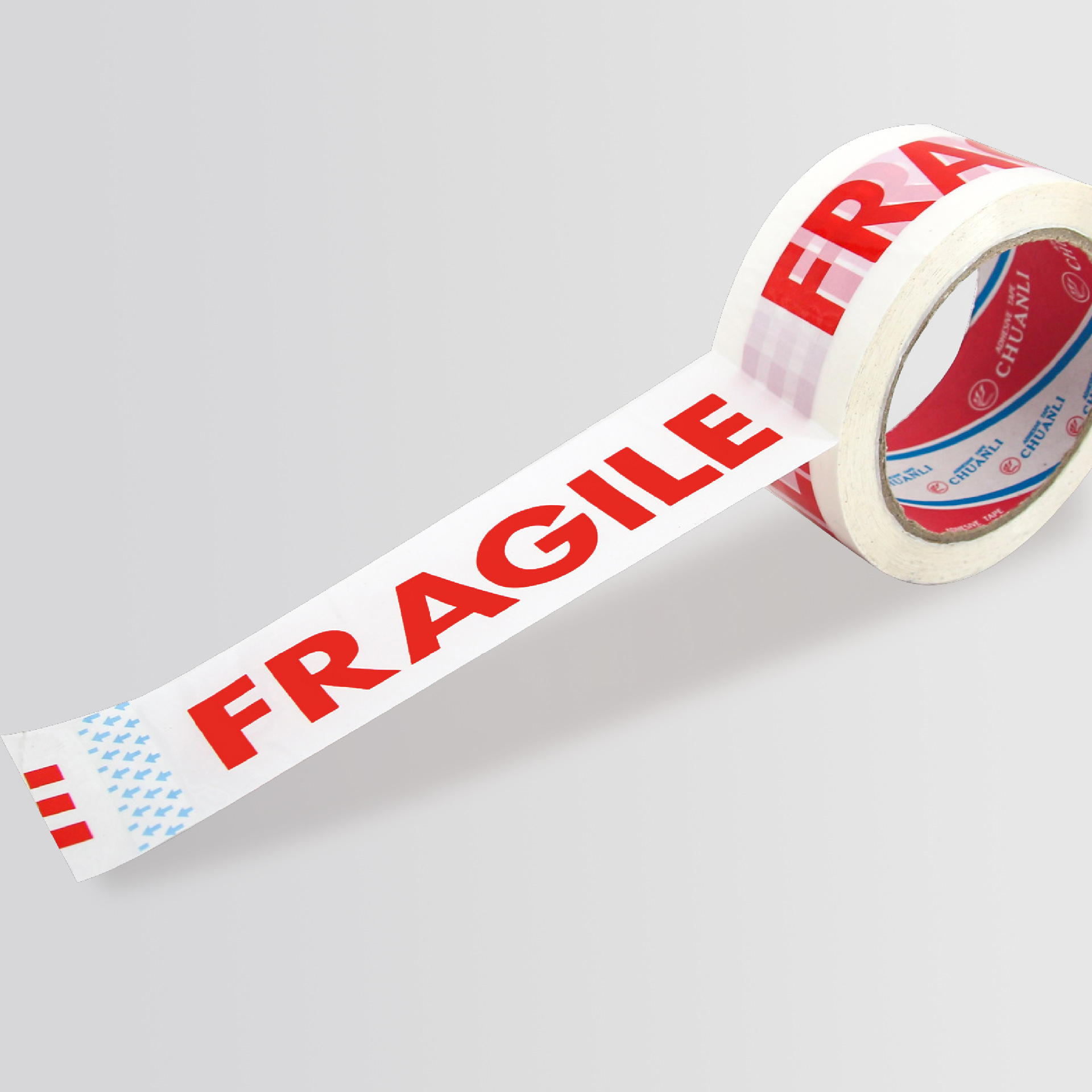 Picture of Tape manufacturers fixed sealing box packing tape FRAGILE fragile warning English letters warning tape