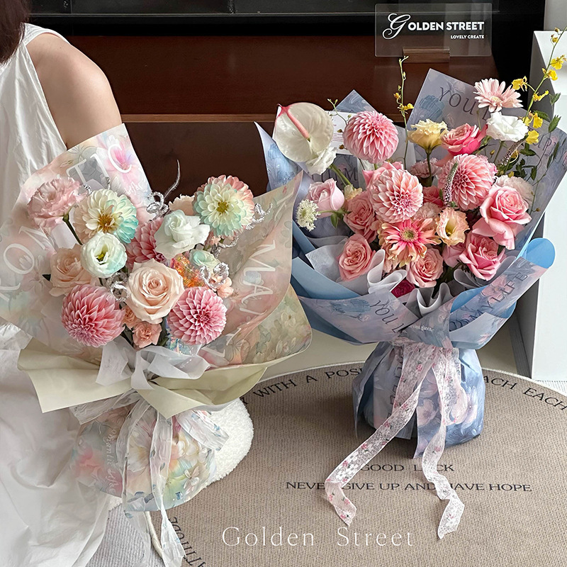 Sicilian Oil Painting Wind Wrapping Paper Waterproof Fenghua Paper Advanced Sense Flower Wrapping Paper Material Flower Shop Flower Art Material