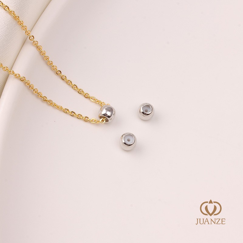 Picture of Bag gold color belt hanging without hanging silicone plug positioning adjustment round bead spacer handmade DIY hand necklace material accessories