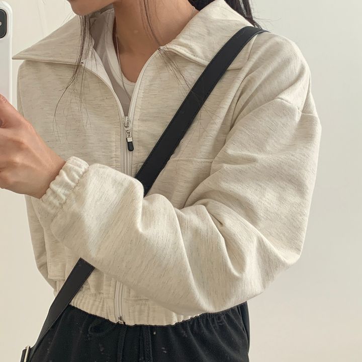 Picture of ins Super Hot Zipper Cardigan Sweatshirt Women's Spring Autumn and Winter Thin Coat Korean Fashionable Student Loose Fleece-lined Top