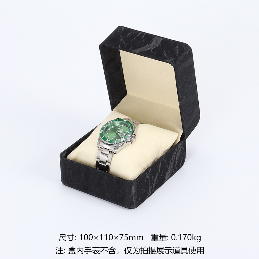 Picture of Pu Leather Watch Box Universal Flip Watch Box Storage Box Portable Watch Packaging Display Box High-End Pocket Watch Box
