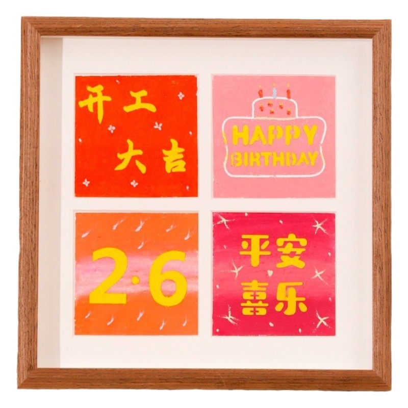 New Chinese square oil painting stick frame 7810 inch a4 Three-Dimensional Hollow calligraphy and painting calligraphy mounted wooden photo frame wholesale