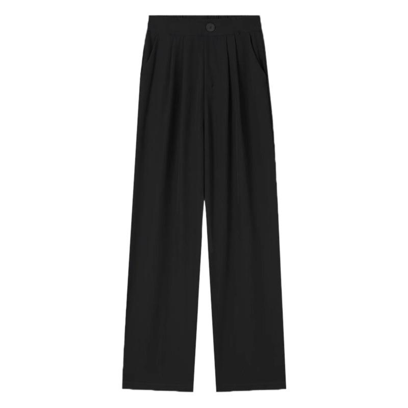 Black Suit Wide-Leg Pants for Women Spring 2025 New High-Waist Drape Fat mm Straight Pants Fashionable Casual Pants