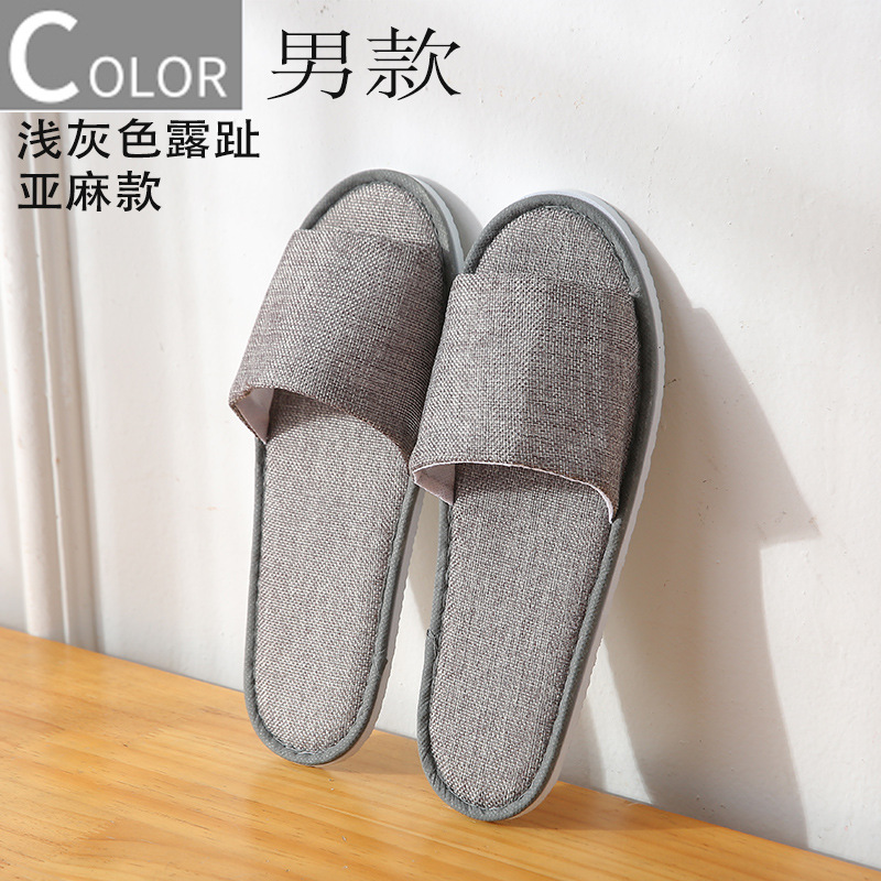 Picture of Hotel Hotel Summer Disposable Slippers Linen Toe Summer Linen Half Bag Portable for Home Travel