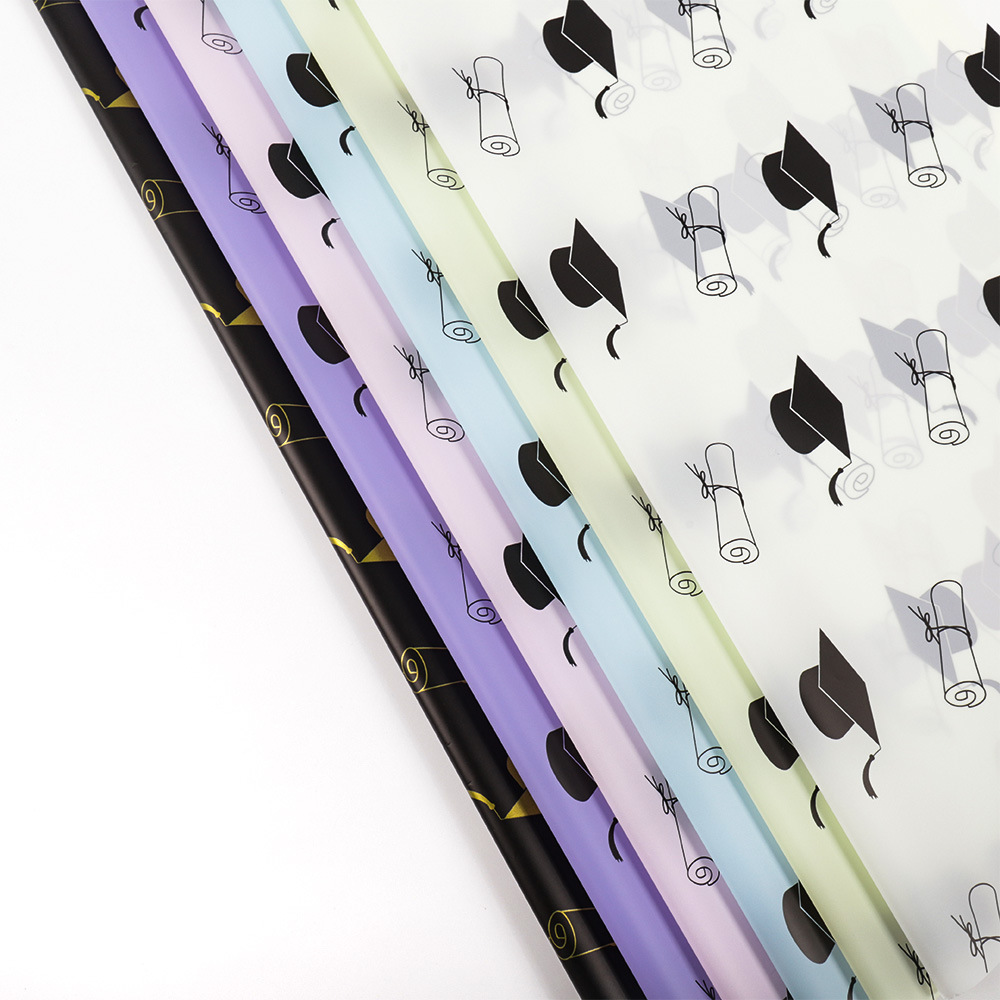 Picture of Factory wholesale graduation season waterproof bow book flower wrapping paper college entrance examination bachelor hat bouquet wrapping paper