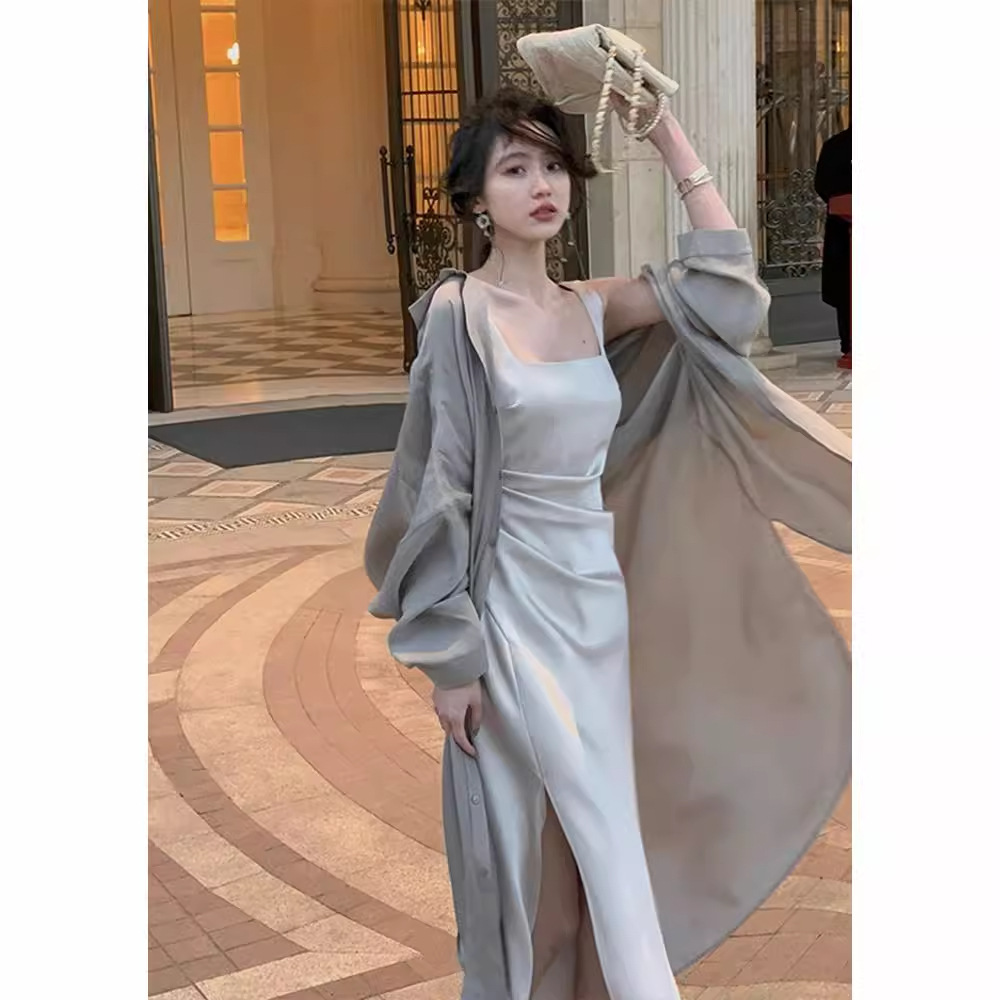 Picture of Summer Mid-length plus size Sunscreen Shirt Jacket Thin Lazy Loose Elegant High-end Long Sleeve Outer Cardigan